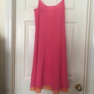 Silk Pink and Peach Sheer Dress
